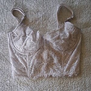 Victoria's Secret Lace Bustier in Light Beige